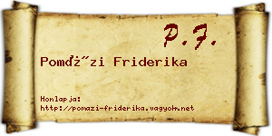 Pomázi Friderika névjegykártya
